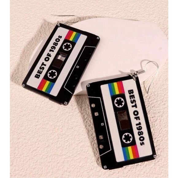 Art Deco Boom Box Earrings - Picture 1 of 5